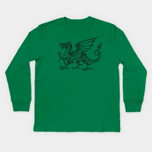 Tribal Dragon - Black Kids Long Sleeve T-Shirt